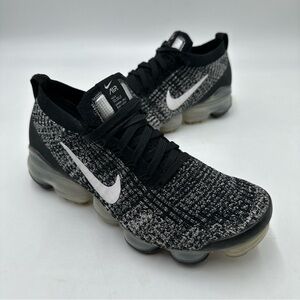 Nike Air VaporMax Flyknit 3 Oreo Black White Womens 8 Running Shoes AJ6910-001